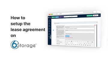How To Set Up a Lease Agreement With 6Storage V2 Software
