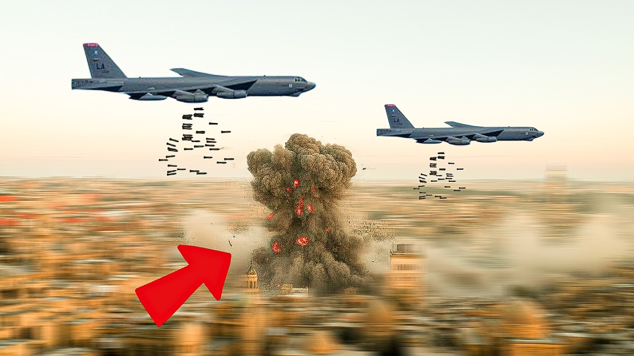 Два американских бомбардировщика B-52, несущих 140 000 фунтов боеприпасов для вакуумных бомб