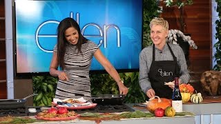 Ellen Cooks with Padma Lakshmi