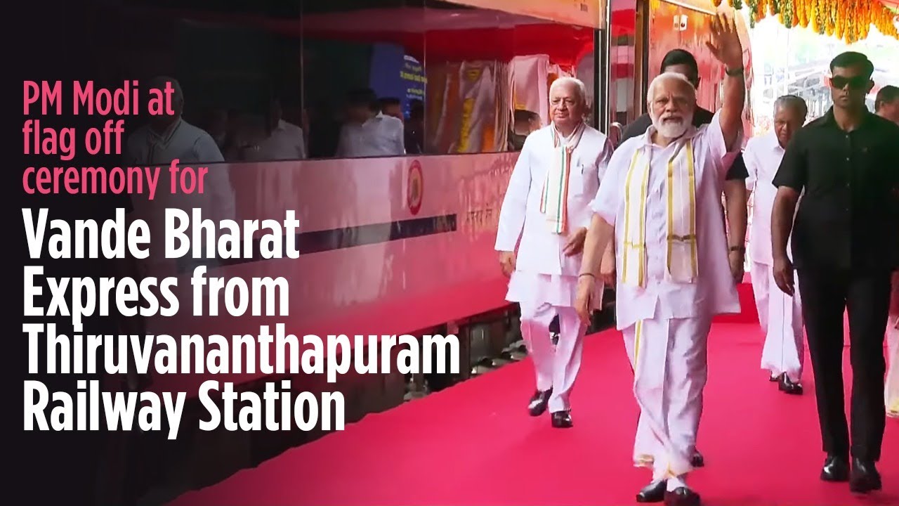 PM Modi at flag off ceremony for Vande Bharat Express from