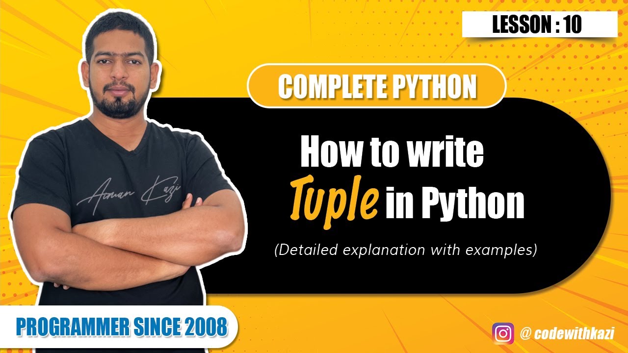 How to write tuple in python | Python Tutorials | Lesson 10 - YouTube