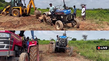 PowerTrac Tractor Stuck in Mud! Mahindra Fails, JCB Saves the Day!