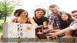 Carnation Wine Bags, 12Pack Wine Gift Bags for Wine Bottles Gifts, Christmas Wine Bags, 4 Assorted