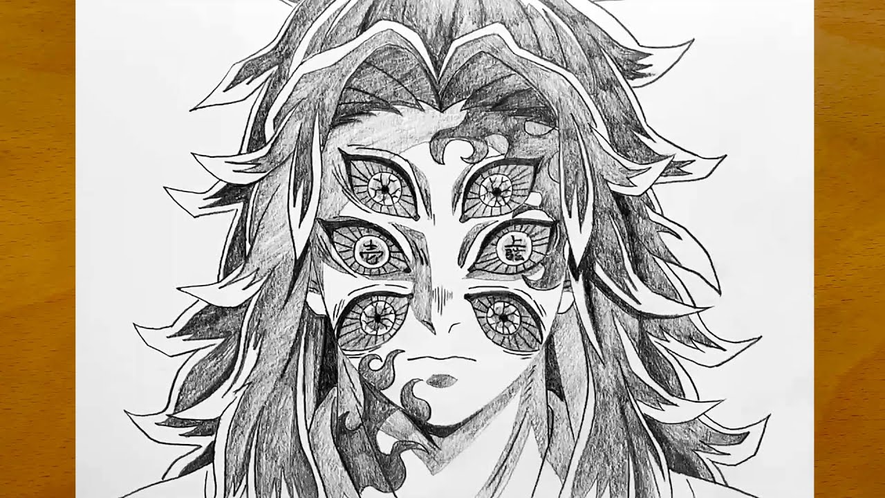 Как нарисовать Кокушибо из «Рассекающий демонов» || Напряженный аниме-скетч || Рисунок рассекающи...