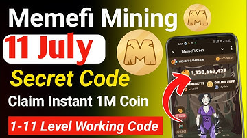 Memefi ( 1-11 Level ) Today 1,000,000 Coins Code | Memefi Secret combo | Memefi Secret | Memefi Coin