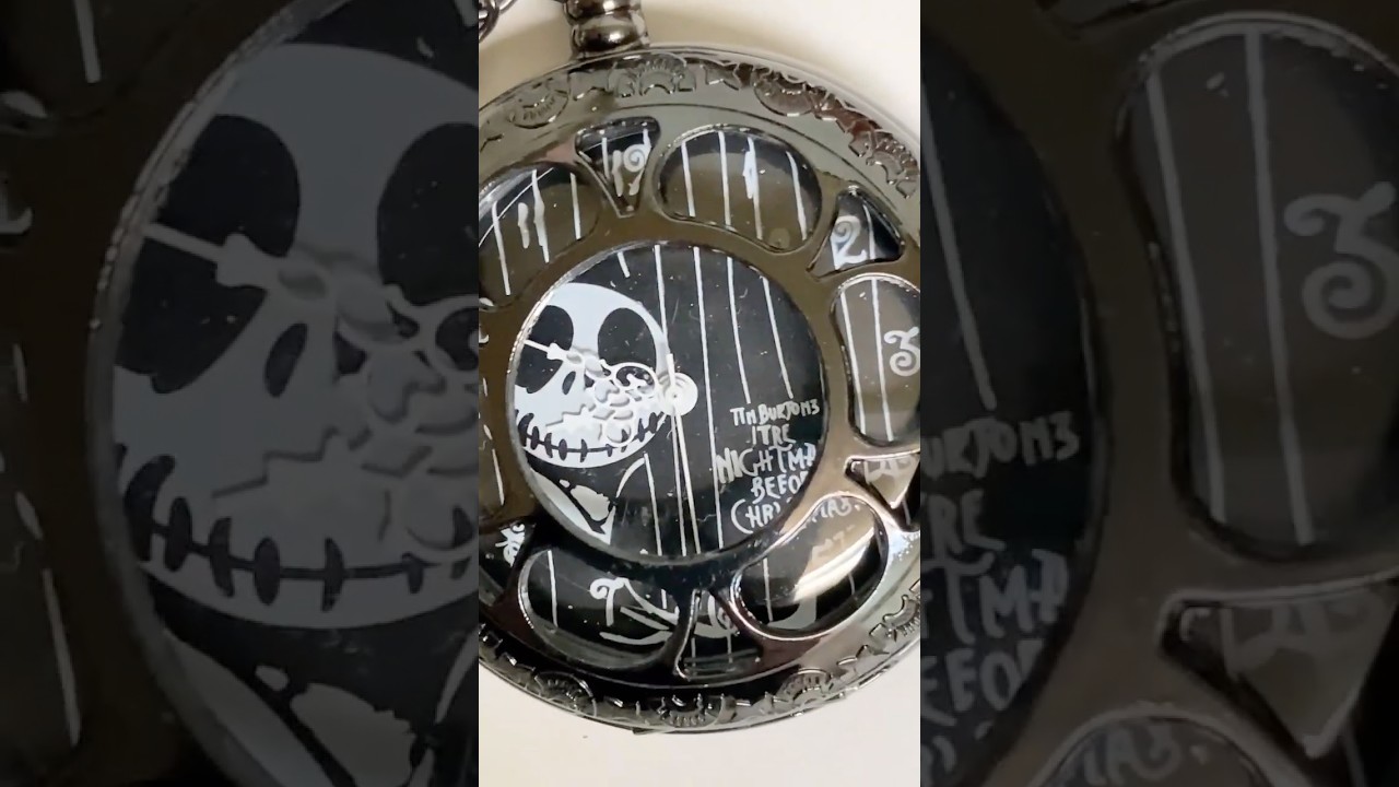 Skellington Black Pocket Watch | Nightmare Before Christmas