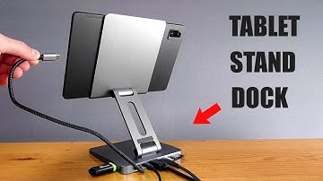 This iPad TABLET STAND is a Charging Docking Station and USB C Hub - Minisopuru