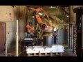 Kuka Robot palletizing bags of soybeans