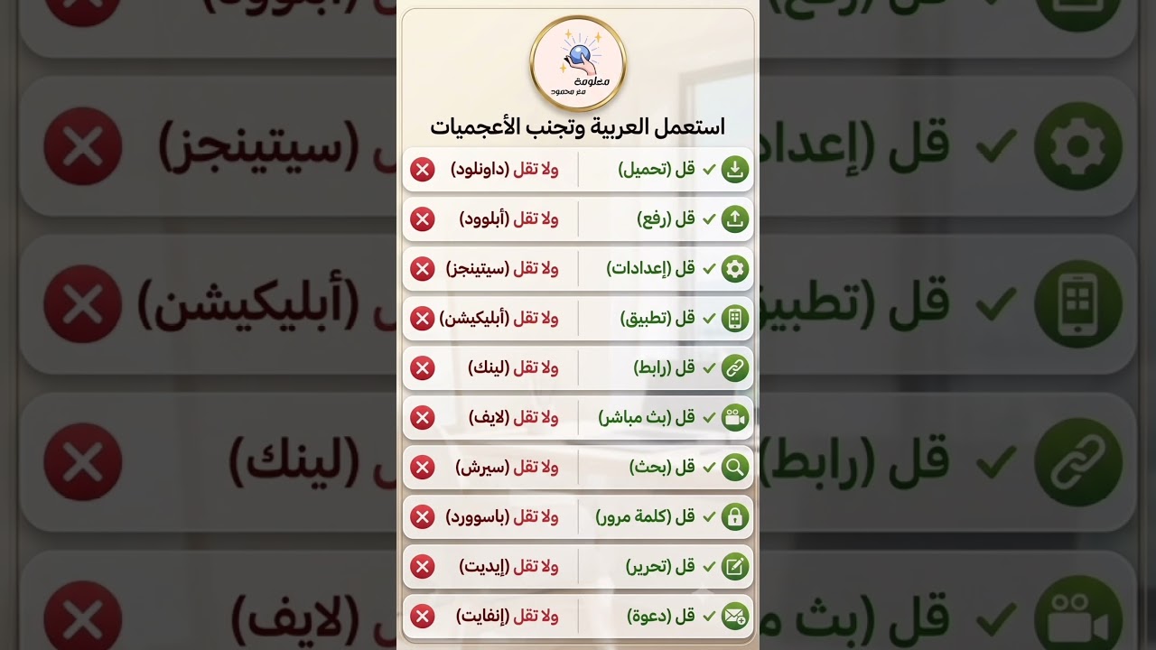 استعمل العربية وتجنب الأعجميات ✍️🇸🇦