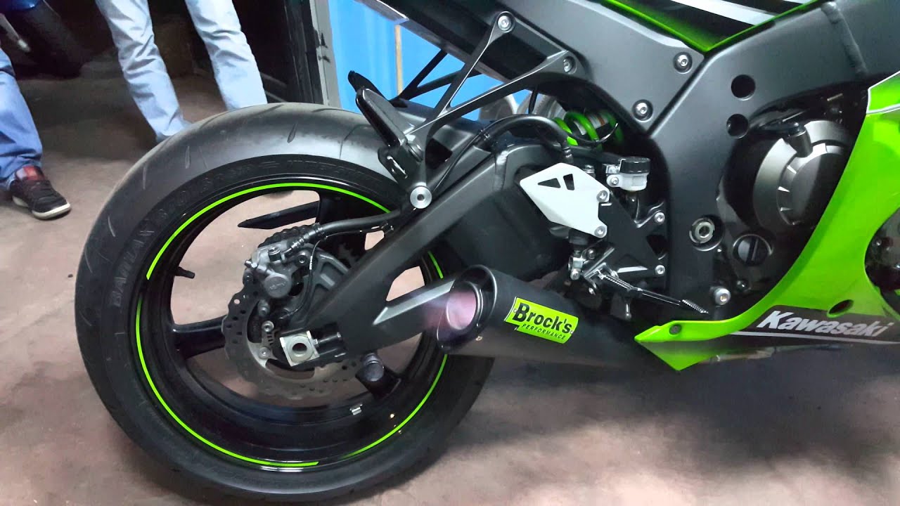 Zx10r Brocks Performans Flames & exhaust sound - YouTube