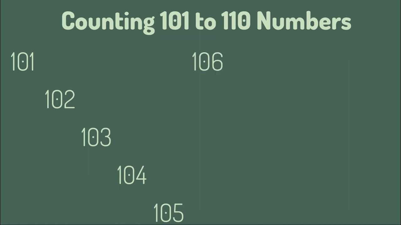 Counting 101 to 110 numbers YouTube