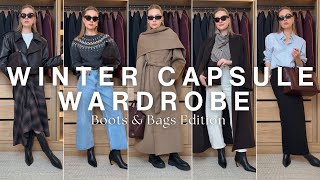 Winter Capsule Wardrobe Boots & Bags Staples