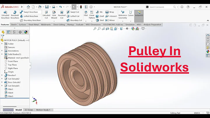 SolidWorks Tutorial For Beginners | Design Pulley in SolidWorks #solidworks #pulley #trending #fyp
