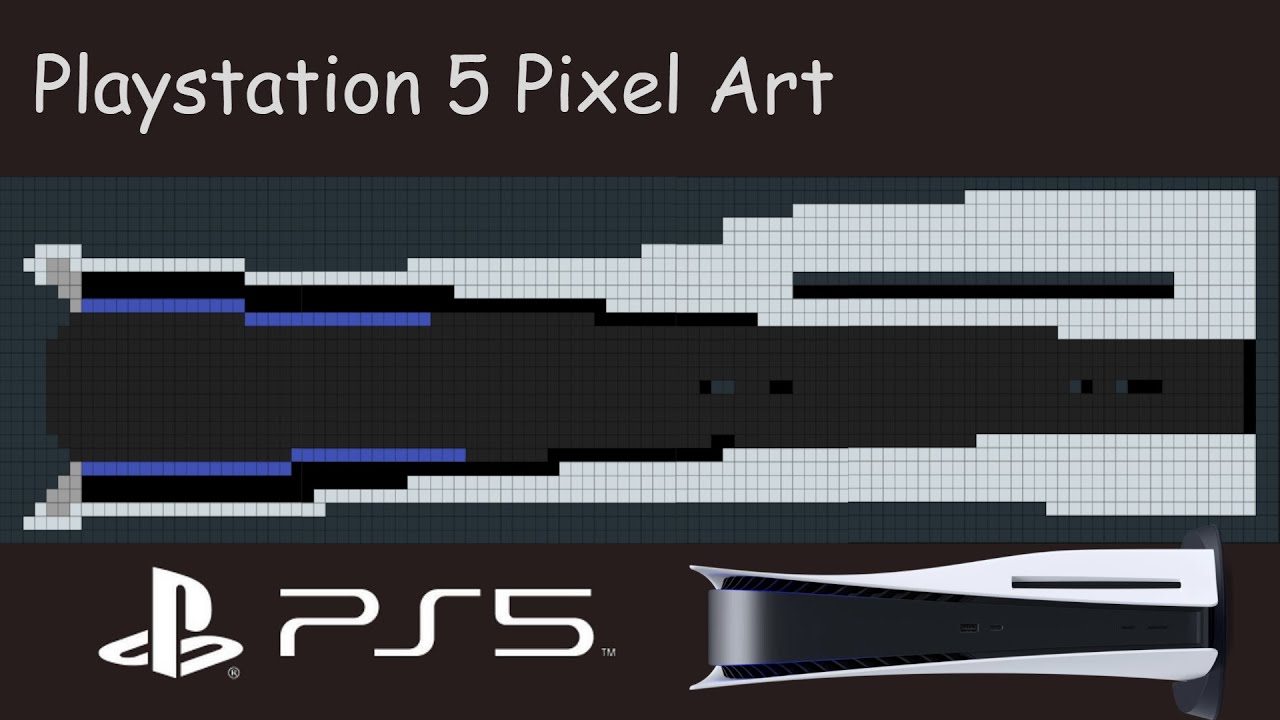 PS5 (physical) console pixel art in Minecraft in 2023