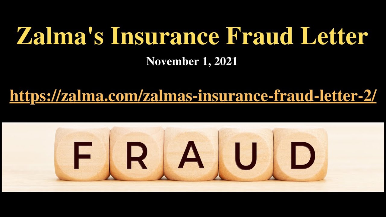 Zalmas Insurance Fraud Letter photo