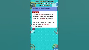 Deck Cadet Interview Questions: Why should we hire you? Why do you want to become an officer?