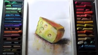 Рисунок шматочок сиру 🧀 Рисунок кусочек сыра 🧀 Сухая пастель 🖍️ Figure a piece of cheese