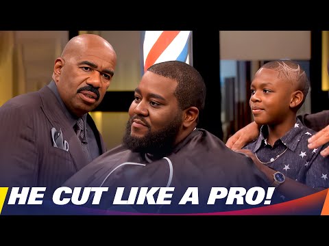 8-Year-Old BARBER Puts Steve in the Hot Seat! | Steve Harvey