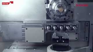 Bumotec s181, five-axis turn mill center with a retaking unit