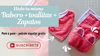 DIY Kit baby (babero, toallitas y zapatitos)