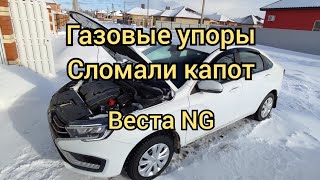 Газовые упоры СЛОМАЛИ КАПОТ Лада Веста NG