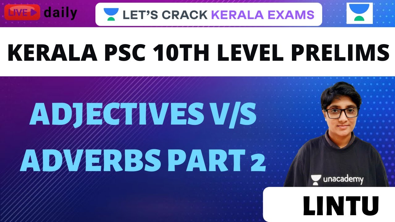 Adjectives v/s Adverbs part 2 Kerala PSC Lectures Lintu Ma'am YouTube