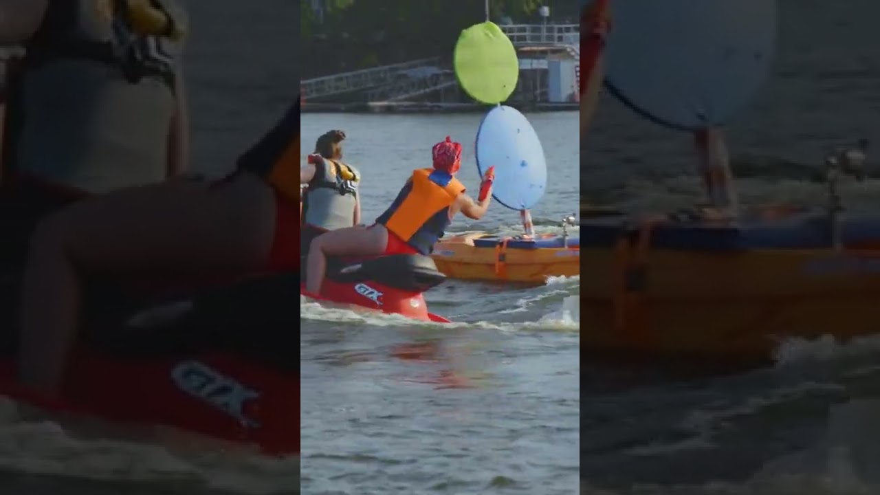 NERF Trick Shots at the Lake!