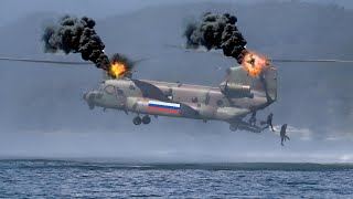 10 minutes ago! Russian military helicopter destroyed in the middle of the sea