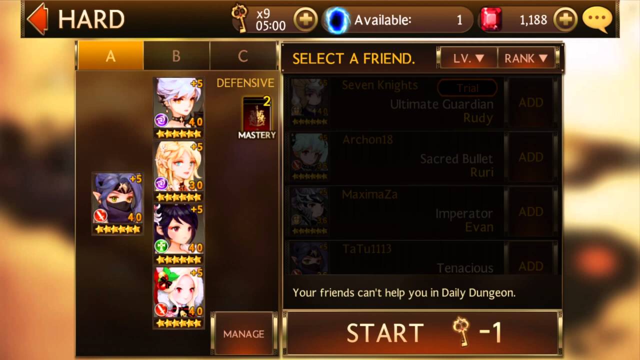 Knight Asia Seven Knights (Asia) - Daily Hard Monday - YouTube