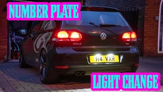 Vw F Mk6 Number Plate Lights Change