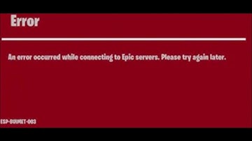 ERROR - An error occurred while connecting to epic servers - please try again later.