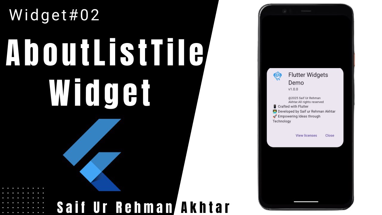 Flutter AboutListTile Widget Explained (Urdu/Hindi) - YouTube