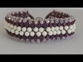 Beaded Bracelet  with 3mm and 4mm pearls and bicones. Браслет из бисера жемчуга и биконусов