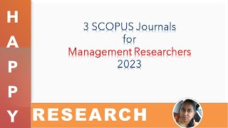 3 SCOPUS Management Journal #journalselection #research #paidscopusjournal
