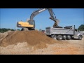 Excavator loading Topsoil