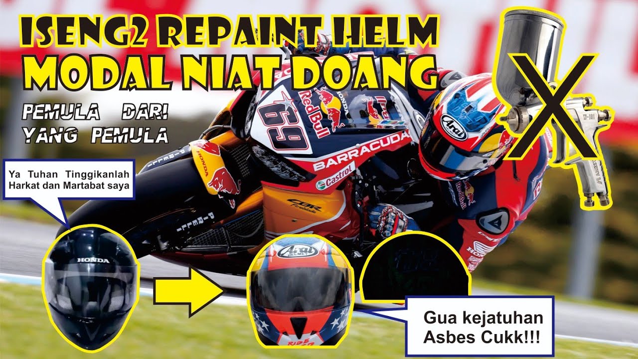 Repaint Helm TRX-R bawaan motor Honda
