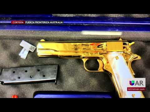 Una estadounidense es arrestada en Australia por llevar un arma chapada en oro dentro de su maleta
