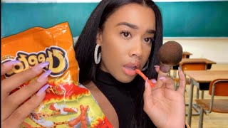 ASMR Hot Cheeto Girl Does Your Make-up In Class 💁🏽‍♀️💄 ASMR Make-up Role-play