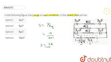 In the following figure, the charge on each condenser  in the steady state
