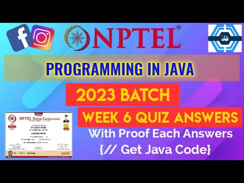 Programming In Java | Week 6 Answers 2023 | NPTEL | SWAYAM