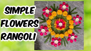 flowerrangoli/easy simple flower rangoli for diwali/flowerrangoliforhome decor