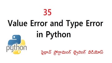 Value Error and Type Error in Python Telugu | VLR Training Class 35