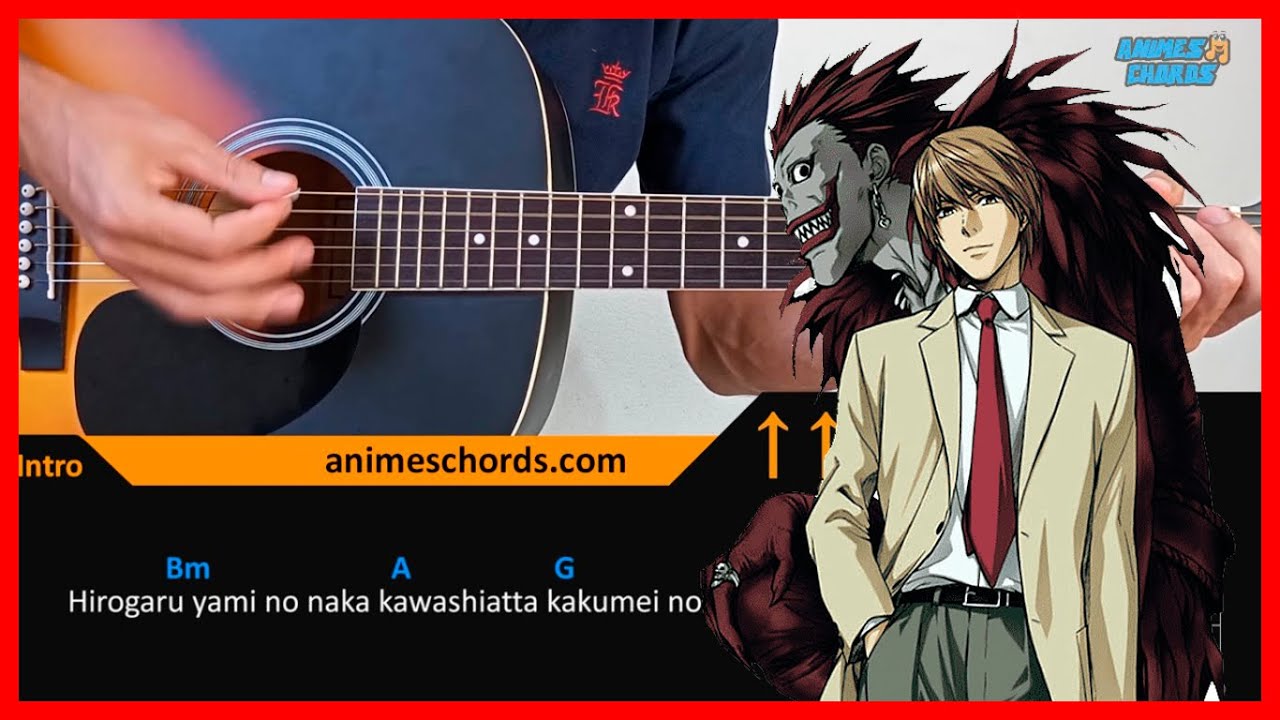 Death Note OP - the WORLD  Acoustic Guitar Lesson [Tutorial + TAB + CHORDS]  