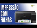 Epson L3110 Com Cartuchos Vazios e Falhas na Impressão, Epson Tank Com Cartuchos Vazios, Epson L3150