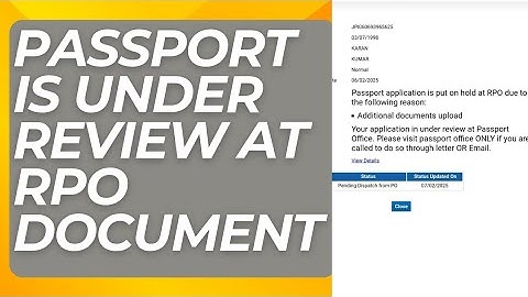 Passport Application is put on hold at RPO due to following reason solution #passport