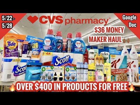 CVS Free & Cheap Couponing Deals & Haul | 5/22 – 5/28 |$36 MONEY MAKER HAUL | $400 Worth for FREE 🙌🏽