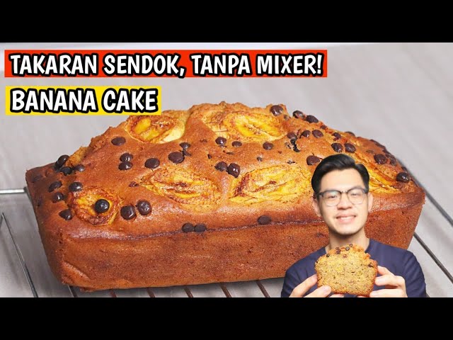 RESEP BANANA CAKE 2 telur, bolu pisang tanpa sp, lembut dan enak Jerry masterchef class=