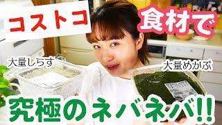 コストコの大量しらすとめかぶで究極のネバネバうどんを作って食べる！