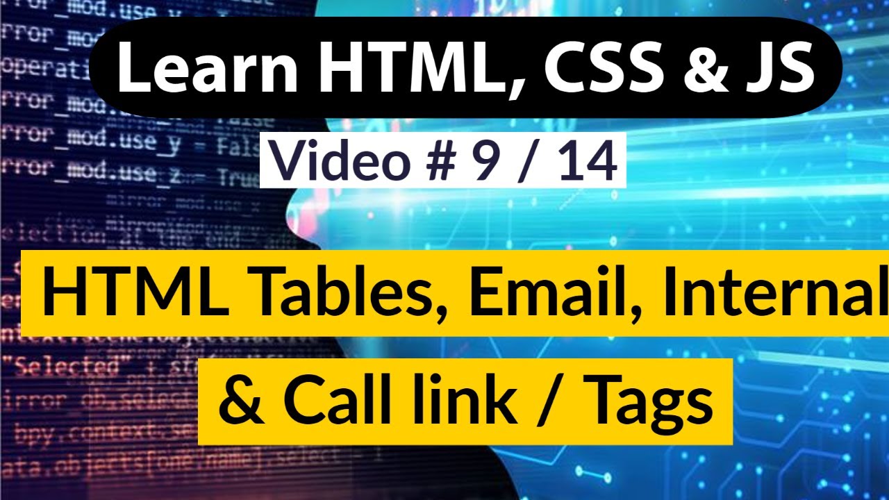 HTML Tables style , Email, internal & call link tag - YouTube