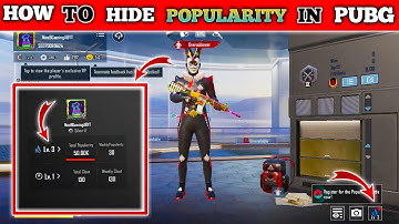 How to hide popularity in pubg Mobile || pubg Mobile main popularity hide kaise kre
